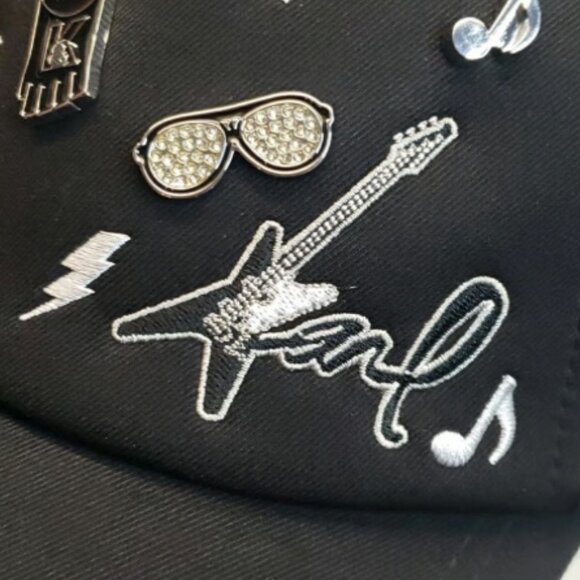 KARL LAGERFELD Women's Cap Paris Adjustable Fitted BLACK BRAND-NEW w/tag - Picture 10 of 13